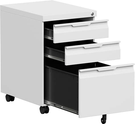 2 Drawer Mobile File Cabinet with Lock, Metal File Cabinets with Wheels ...