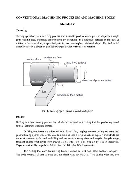 Conventional Machining Processes and Machine Tools - CONVENTIONAL ...