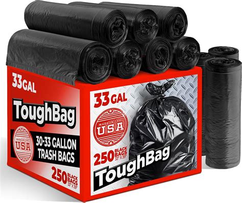 Amazon.com: ToughBag 30-33 Gallon Trash Bags, 32 x 38" Black Garbage ...