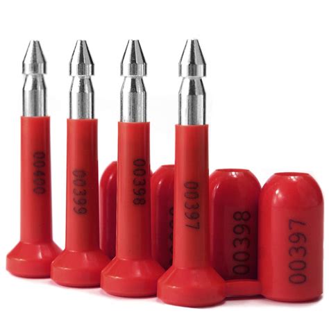 Leadseals Red Bolt Seals High Security Cargo Container Seal Numbered ...