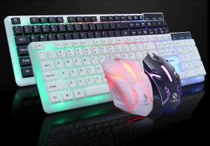 Lyla Wired Wired Mouse Kit Combo Rainbow Backlit Keyboard White Wired ...