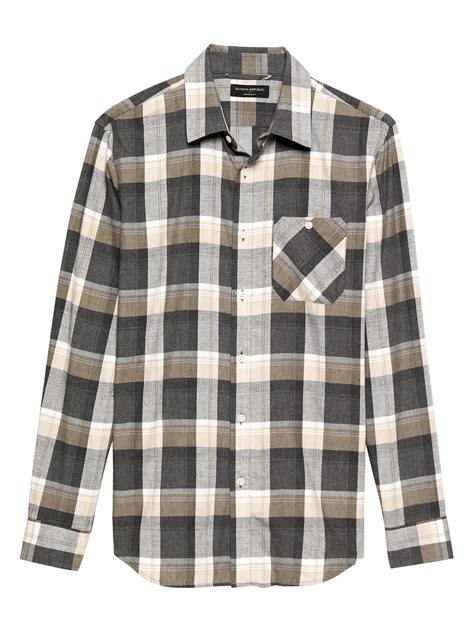 Standard-Fit Lightweight Flannel Shirt | Banana Republic Factory