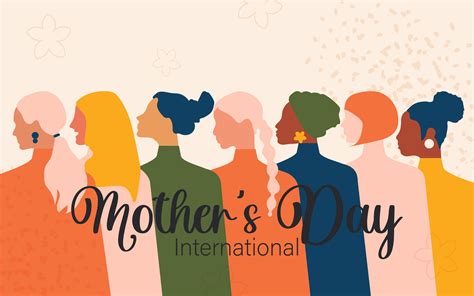 International Mother's Day. Silhouettes of multiethnic women ...