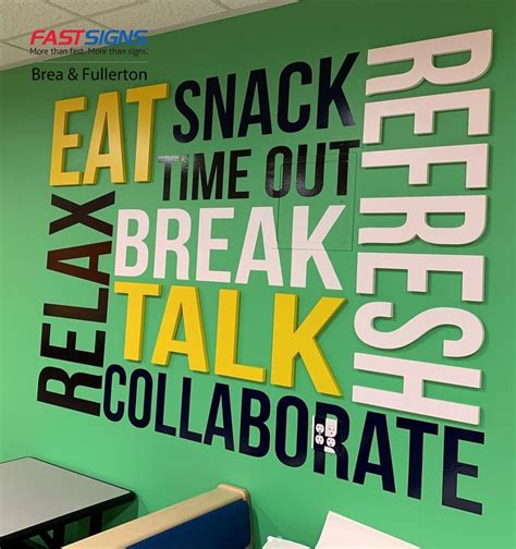 Inspiring Break Room Interior Decor | FASTSIGNS of Fullerton & Brea, CA