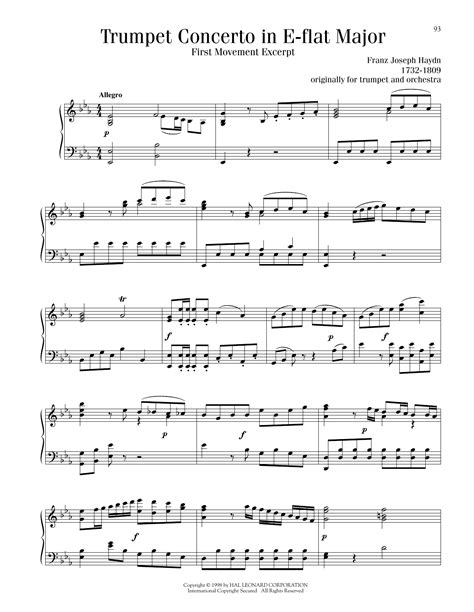 Trumpet Concerto in E-flat Major, First Movement Excerpt by Franz ...