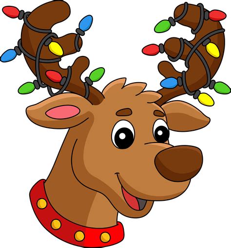 Christmas Reindeer Head Cartoon Colored Clipart 10789495 Vector Art at ...