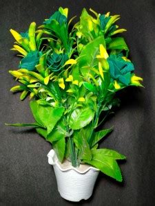Greenhub Green Rose Artificial Flower with Pot Price in India - Buy ...