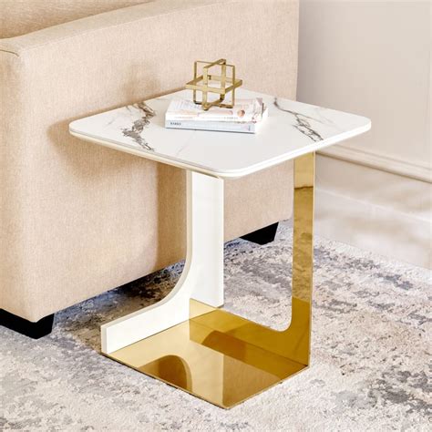 Buy Modern Radiance Ceramic Top Accent Table - Cream from Home Centre ...