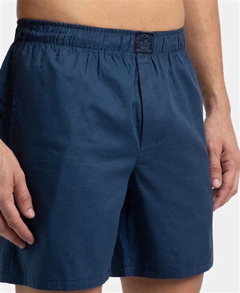 Buy Tencel Lyocell Cotton Boxer Shorts with Side Pockets - Estate Blue ...