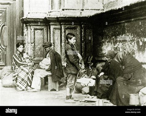 Homeless families living on the streets of Malaga, Spain, during the ...