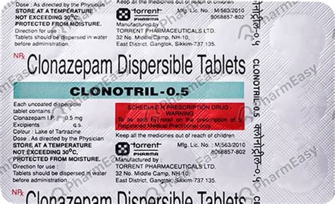 Clonotril 0.5 MG Tablet (15): Uses, Side Effects, Price & Dosage ...