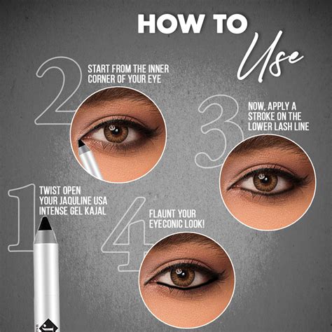 Jaquline USA Pro Stroke Intense Gel Kajal with Sharpener (1.2gm)- Black