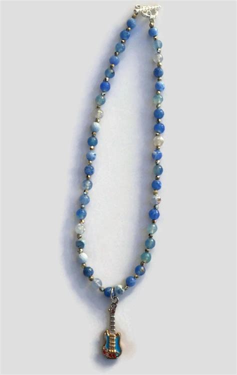 Buy Guitar Pendant Necklace, Musical Necklace, Musical Instrument ...