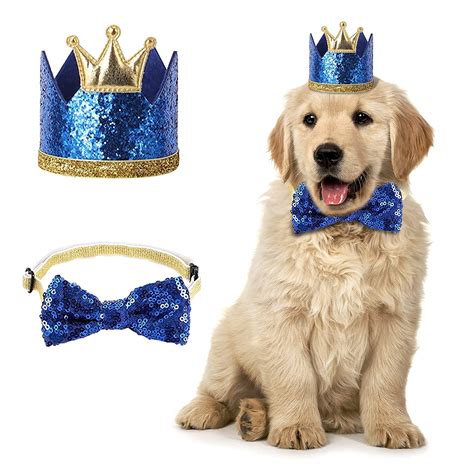 Stock Show Pet Cute Birthday Party Crown Hat and Blingbling Bow tie ...