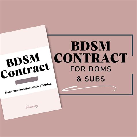 Bdsm Contract for Dom Sub Relationships: BDSM Workbook, BDSM Printables ...