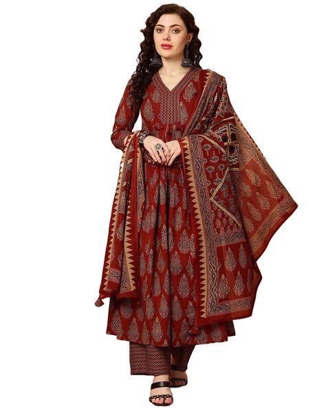 Buy KLOSIA Women Viscose Printed Kurta and Pant Set with Dupatta (in ...