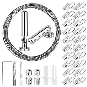 OOTSR Wall Mount Art Projects Display Curtain Wire Rod Set (5 Meters ...