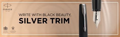 Parker Gift Set- (Parker Frontier Matte Black Chrome Trim Fountain Pen ...