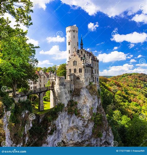 Most Beautiful Castles of Europe - Lichtenstein . Germany Stock Photo ...
