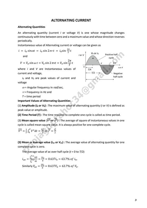 SOLUTION: Alternating current booklet - Studypool