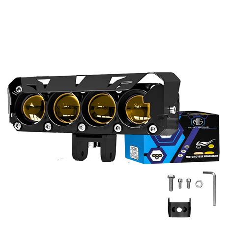 MOTO GENIUS 60W Super Bright 4 LED Fog Light | Dual Color & | High/Low ...