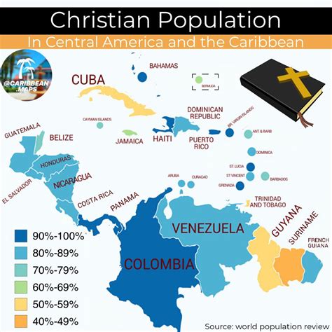 Christianity in Central America and the Caribbean : r/Maps