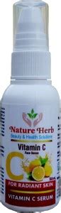 Nature Herb Vitamin C Serum for Face with Hyaluronic Acid, Vitamin E ...