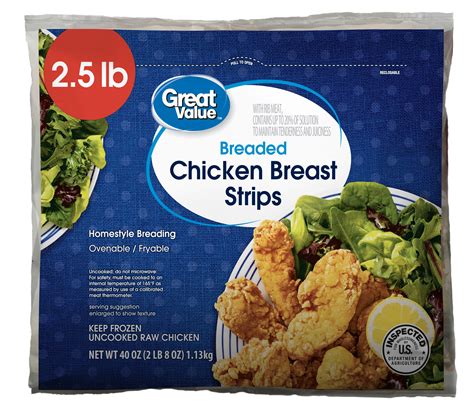 Great Value Chicken Breast Strips, 2.5 lb (Frozen) – Walmart Inventory ...