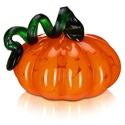 Halloween Glass Pumpkin Glass Pumpkin Figurine Glass Blown Pumpkin ...