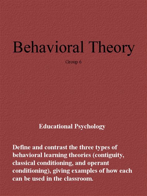 Image result for Behavioral Theory Examples