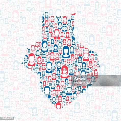 Casey County Kentucky Map With Blue And Red People Stock Illustration ...