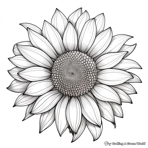 Sunflower Coloring Drawing