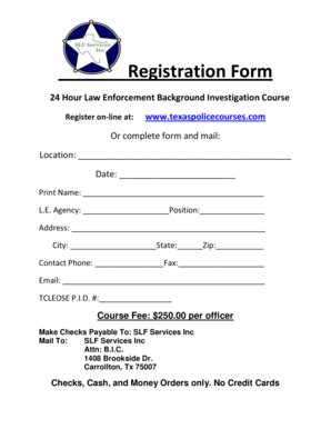 Fillable Online tacupa tcu 24 Hour Law Enforcement Background ...