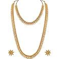 Buy Peora Traditional Gold Plated Long Short Maharani Haar Necklace ...