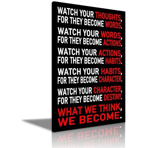 Buy Watch Your Thoughts Inspirational Wall Art What We Think We Become ...