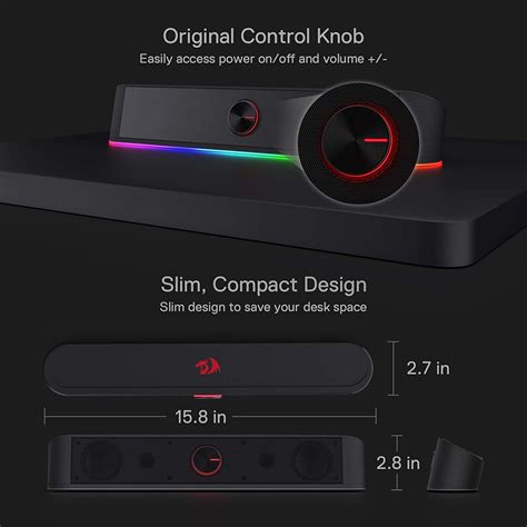 ADIEMUS GS560 - RGB 2.0 Channel USB Wired Soundbar – Redragon India