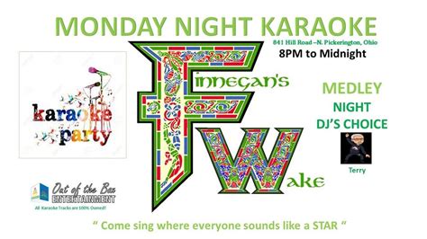Monday Night Karaoke at Finnegans, Finnegan's Wake - Pickerington, OH ...