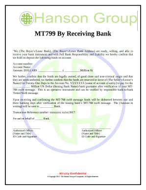 MT799 from Receiving Bank Doc Template | pdfFiller