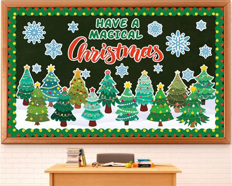 Amazon.com: Christmas Bulletin Board Decorations Xmas Tree Paper ...