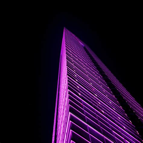 Download wallpaper 1280x1280 building, backlight, edges, purple ipad ...