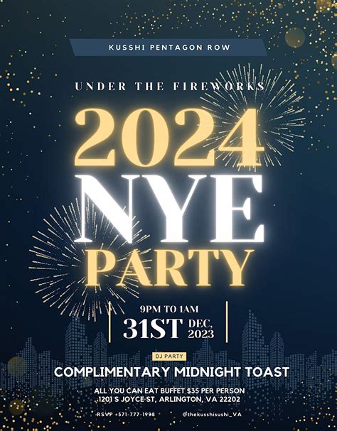 NYE Party | Kusshi Sushi | Pentagon Row | Sushi Buffet with Champagne ...