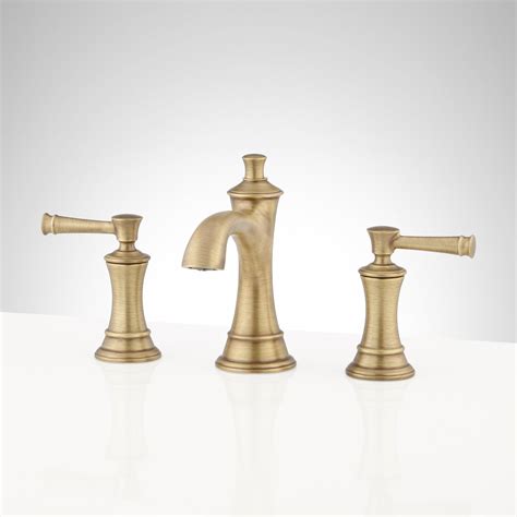 Beasley Widespread Bathroom Faucet - Aged Brass | Signature Hardware
