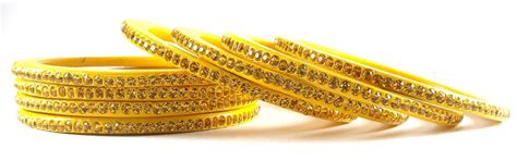 Sukriti Rajasthani Traditional Yellow Lac Bangles for Women - Set of 8 ...