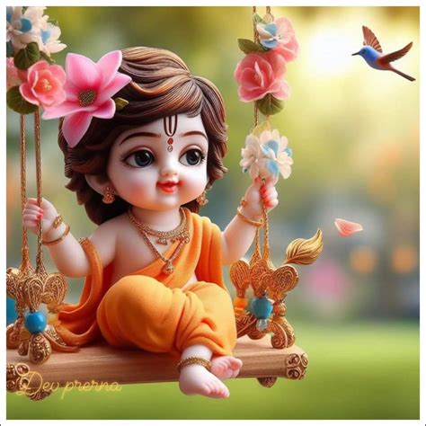 V2Hdecore Baby Krishna 3D Print Wall Poster for Pooja Room, Sport, Kids ...