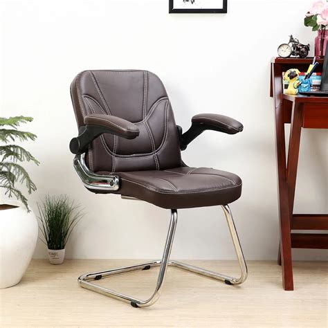 Torin Visitor Chair with Armrest (Dark Brown) – DZYN Furnitures