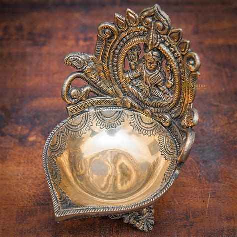 Brass Lakshmi Diya For Pooja Room Home Diwali Dacor Gift Showpiece 7 ...