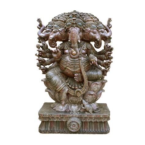 Wooden Panchmukhi Ganesh - Rani Arts & Teak – RANI ARTS & TEAK