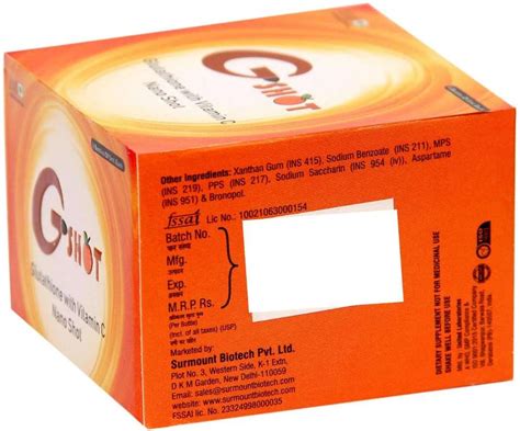 G Shot Glutathione + Vitamin C Oral Nano Shot Price in India - Buy G ...