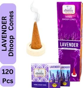 Gaumayam Organic Lavender Dhoop Cones for Pooja 120 Cones with Stand ...