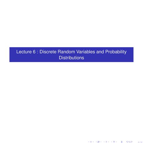 Article 6 - Statistics for reference - Lecture 6 : Discrete Random ...